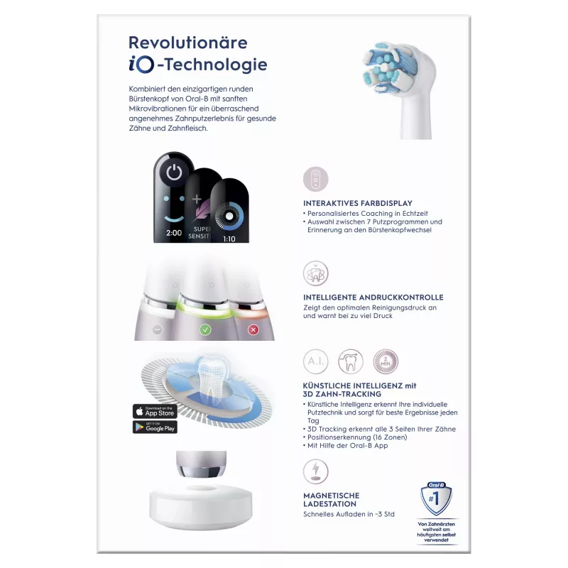 Oral-B iO Series 9n suaugusiųjų sukamoji-osciliuojanti dantų šepetėlis rožinis