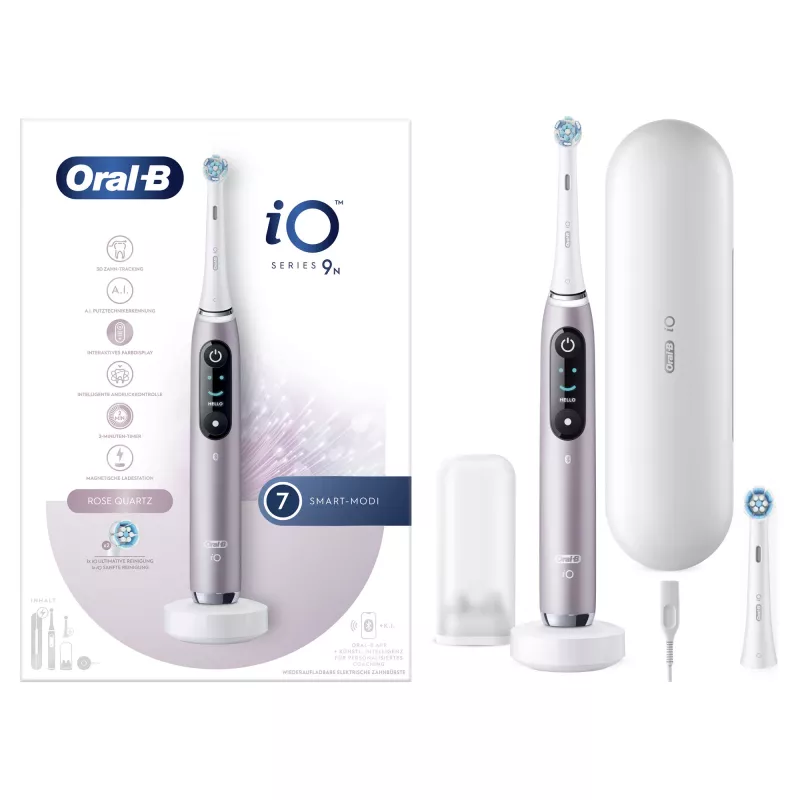 Oral-B iO Series 9n suaugusiųjų sukamoji-osciliuojanti dantų šepetėlis rožinis