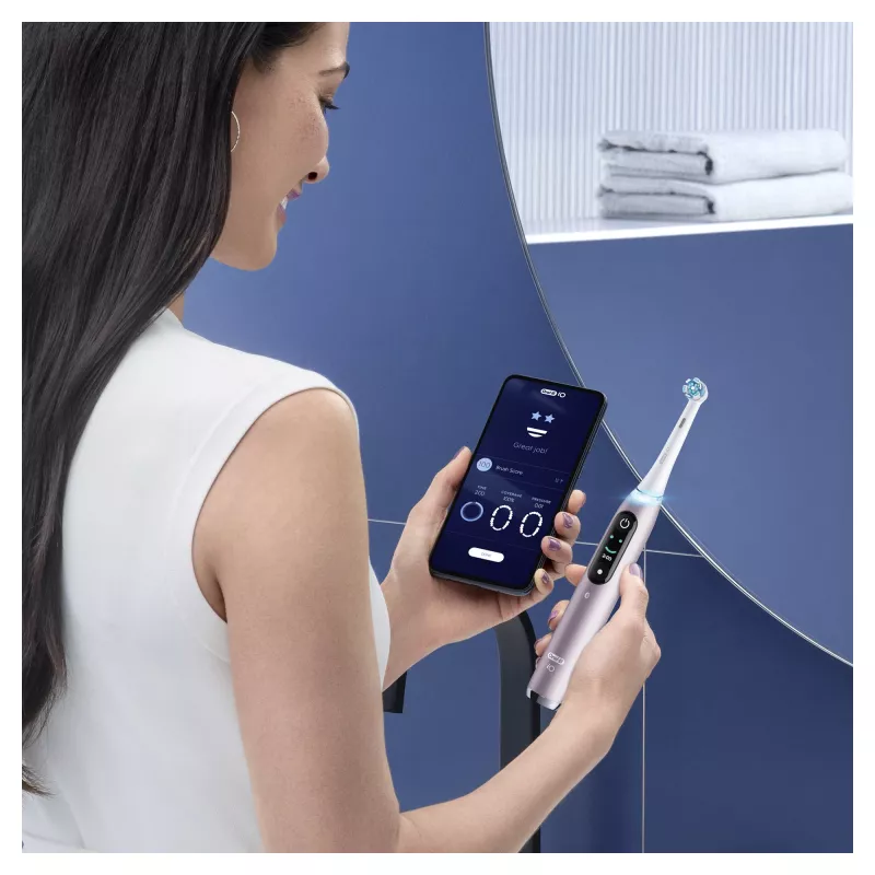 Oral-B iO Series 9n suaugusiųjų sukamoji-osciliuojanti dantų šepetėlis rožinis