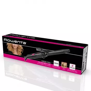Rowenta Curler 2 CF2119 garbanojimo žnyplės šiltiems garbanoms, keraminis šildymas, 25 W, 1,8 m, juoda