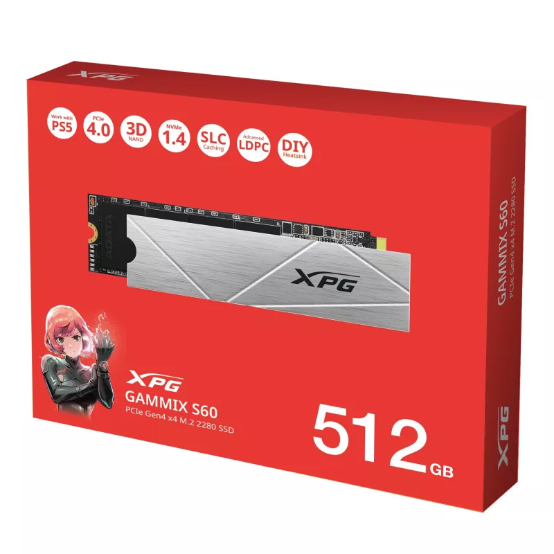 SSD diskas ADATA 512 GB M.2 PCI Express 4.0 NVMe GAMMIX S60