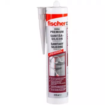 Silikoninis sandariklis FISCHER 512209 — 310 ml, pilkas, skirtas keramikai, stiklui, metalui, PVC, plastikui, medžiui