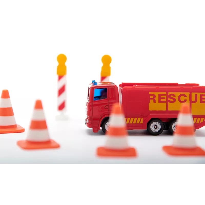 Siku Geschenkset Feuerwehr – Gaisrinės automobiliai, 3 m., Metalas, Plastikas, Juoda, Oranžinė, Raudona, Balta