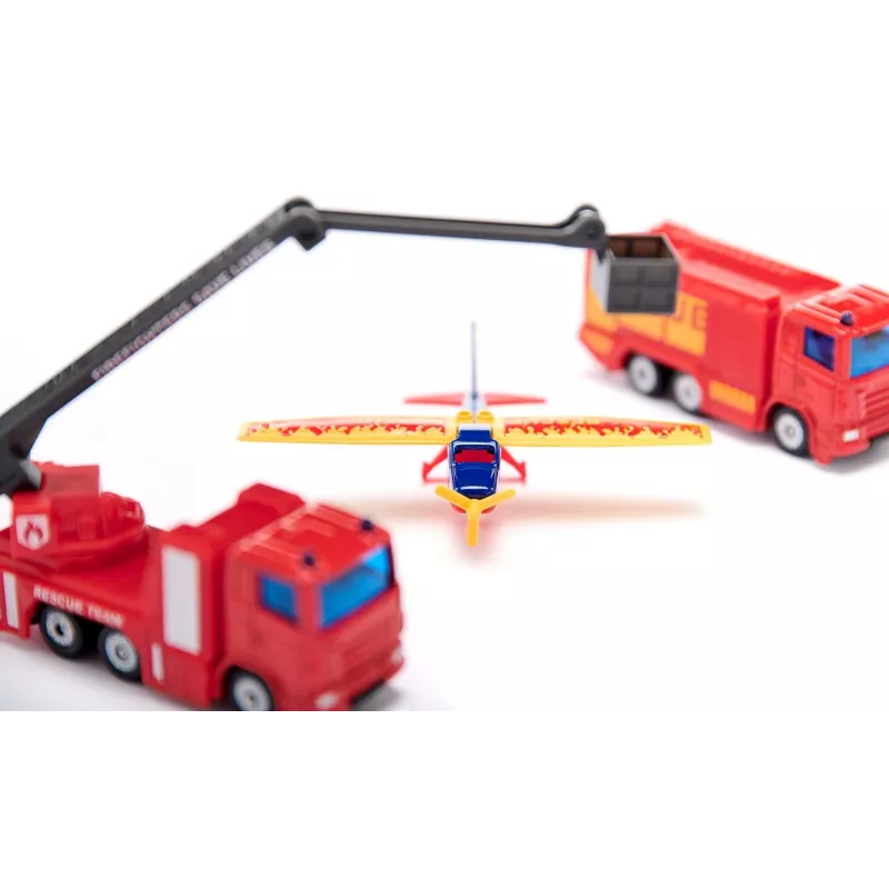 Siku Geschenkset Feuerwehr – Gaisrinės automobiliai, 3 m., Metalas, Plastikas, Juoda, Oranžinė, Raudona, Balta