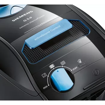 Siemens VSQ5X1230 dulkių siurblys, cilindrinis, sausam valymui, 850 W, 4,5 L dulkių maišas