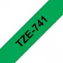 Brother TZE-741 juosta etiketėms spausdinti Juoda ant žalios TZ