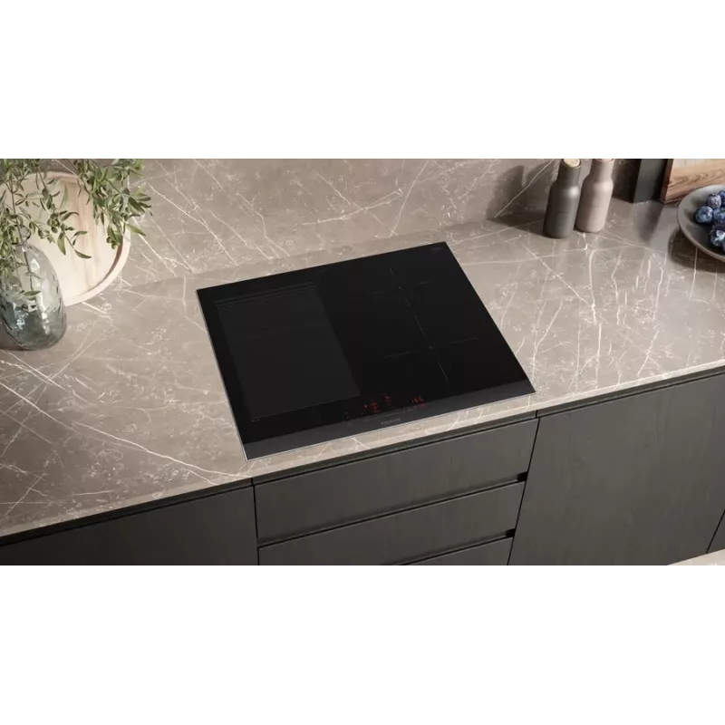 Siemens iQ700 EX675HEC1E indukcinė kaitlentė 60 cm įmontuojama, 4 zonos, juoda
