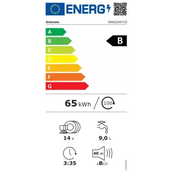 Siemens iQ500 SN65ZX07CE indaplovė pilnai įmontuojama 14 komplektų