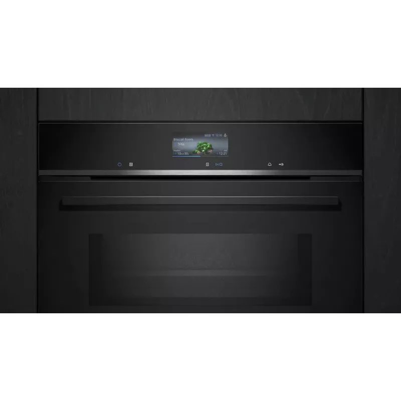 Siemens iQ700 CM776GKB1 orkaitė 45 L 900 W Juoda, Nerūdijantis plienas