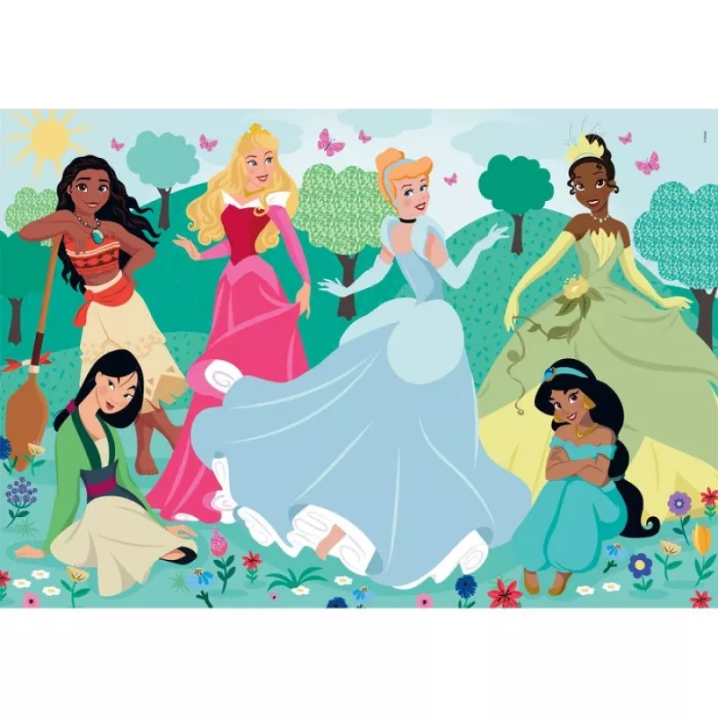 Dėlionė Clementoni Supercolor Disney Princess – 104 detalės, 485 mm, 4–6 metams