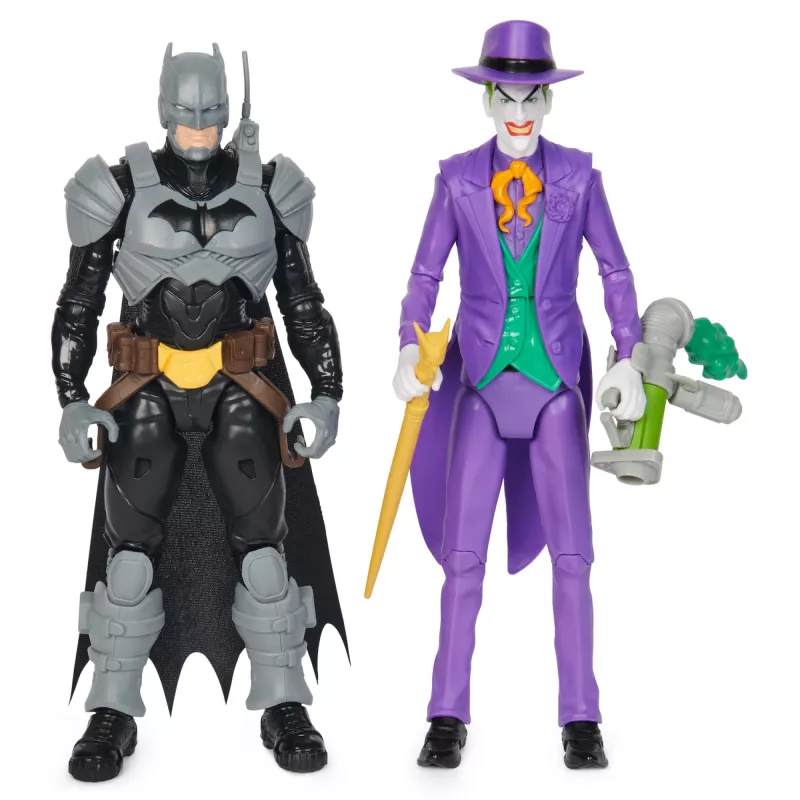 DC Comics Batman Adventures Batman vs Džokeris veiksmo figūrėlių rinkinys, 2 figūrėlės, 12 šarvų aksesuarų, 12 colių super herojų žaislas berniukams ir mergaitėms
