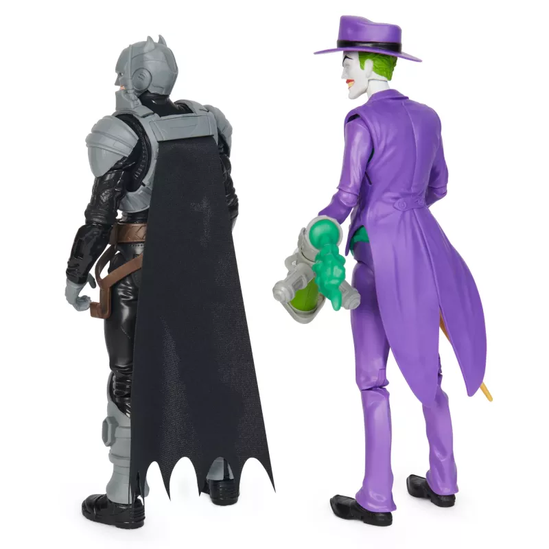 DC Comics Batman Adventures Batman vs Džokeris veiksmo figūrėlių rinkinys, 2 figūrėlės, 12 šarvų aksesuarų, 12 colių super herojų žaislas berniukams ir mergaitėms