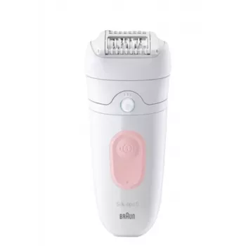 Braun Silk-épil 5 SE5-230 Epiliatorius, Rožinė, Balta, 28 pincetai, MicroGrip, 0.5 mm, Baterija, Įmontuota baterija