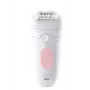 Braun Silk-épil 5 SE5-230 Epiliatorius, Rožinė, Balta, 28 pincetai, MicroGrip, 0.5 mm, Baterija, Įmontuota baterija