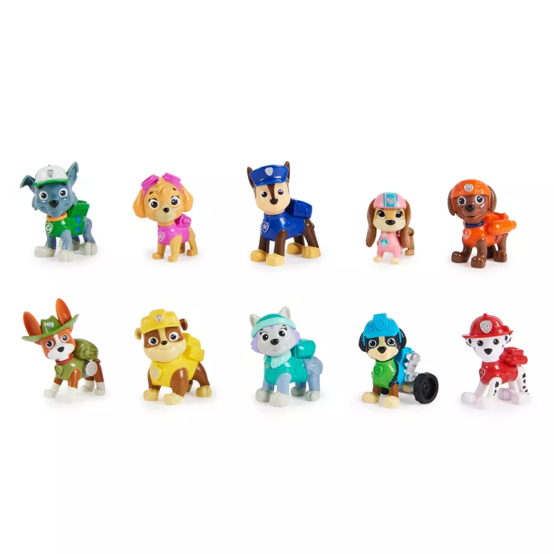 PAW Patrol 10th Anniversary All Paws On Deck Žaislų Figūrėlių Dovanų Rinkinys su 10 Kolekcinių Veikėjų, Vaikų Žaislai Nuo 3 Metų
