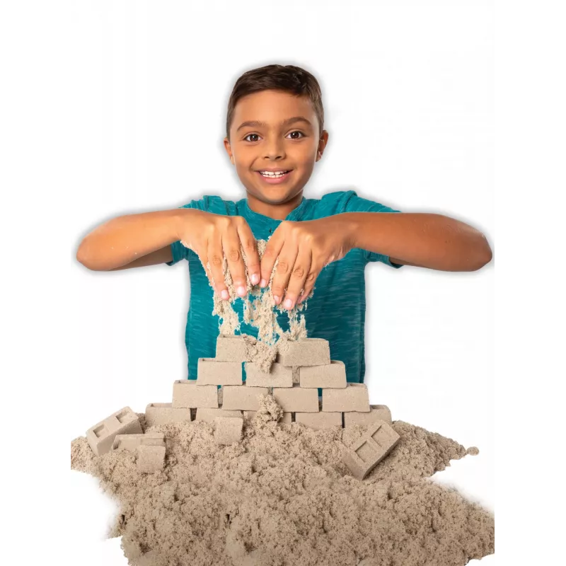 Kinetic Sand Dig N' Demolish rinkinys su 1 svaru žaidimo smėlio ir žaisliniu sunkvežimiu, sensorinis žaislas vaikams nuo 5 metų