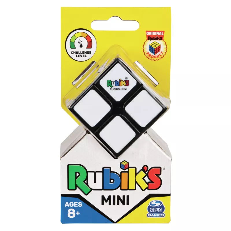 Rubik’s Mini 2x2 – 2x2 klasikinis spalvų derinimo galvosūkis, kišeninio dydžio smegenų lavinimo žaislas