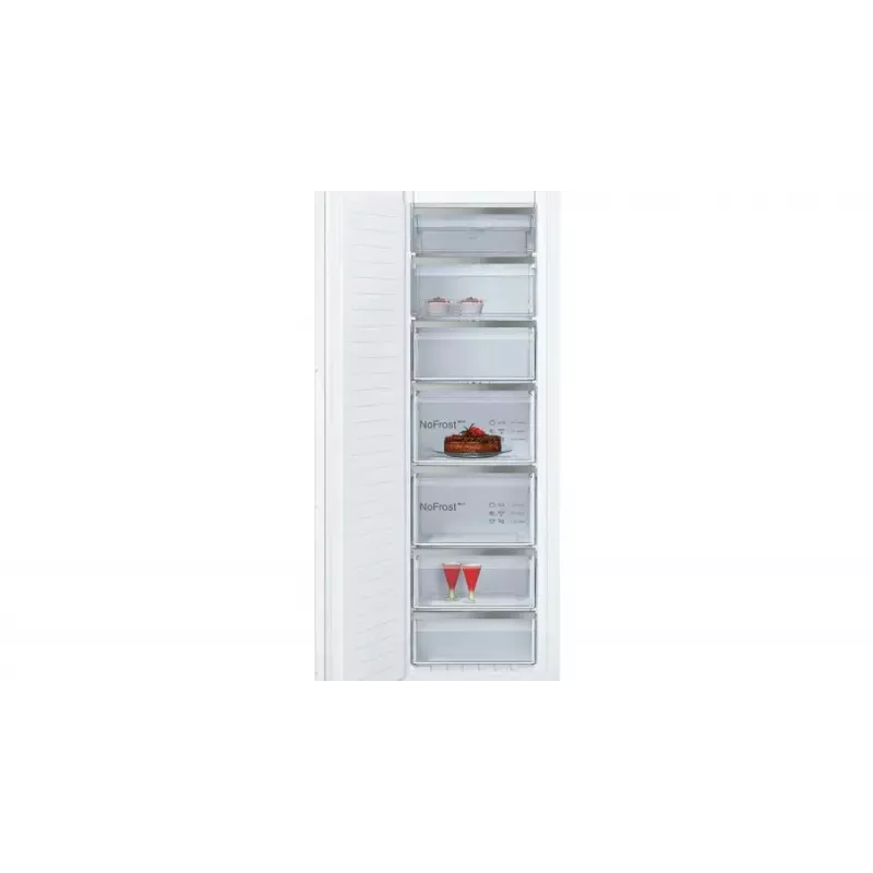 Įmontuojamas šaldiklis NEFF GI7813CE0 — 212 l, NoFrost, 4 žvaigždutės, 13,8 kg/24h, kairieji vyriai, baltas