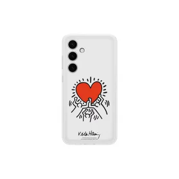 Apsauginis TPU dėklas Samsung Galaxy S24+ — Suit Case White, Red Transparent, 6,7 colio