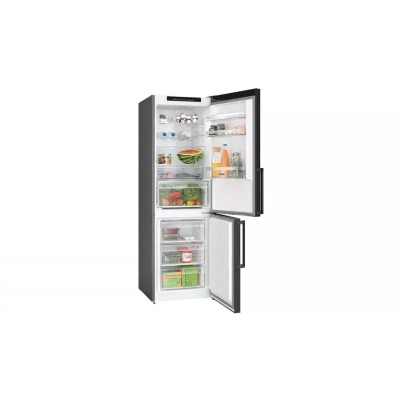 Bosch Serie 4 KGN36VXCT šaldytuvas-šaldiklis, 321 l (218 l + 103 l), energijos efektyvumo klasė C, tamsaus nerūdijančio plieno