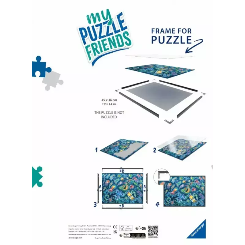 Paveikslėlio rėmelis dėlionėms Ravensburger 17901 – juodas, nuo 12 metų