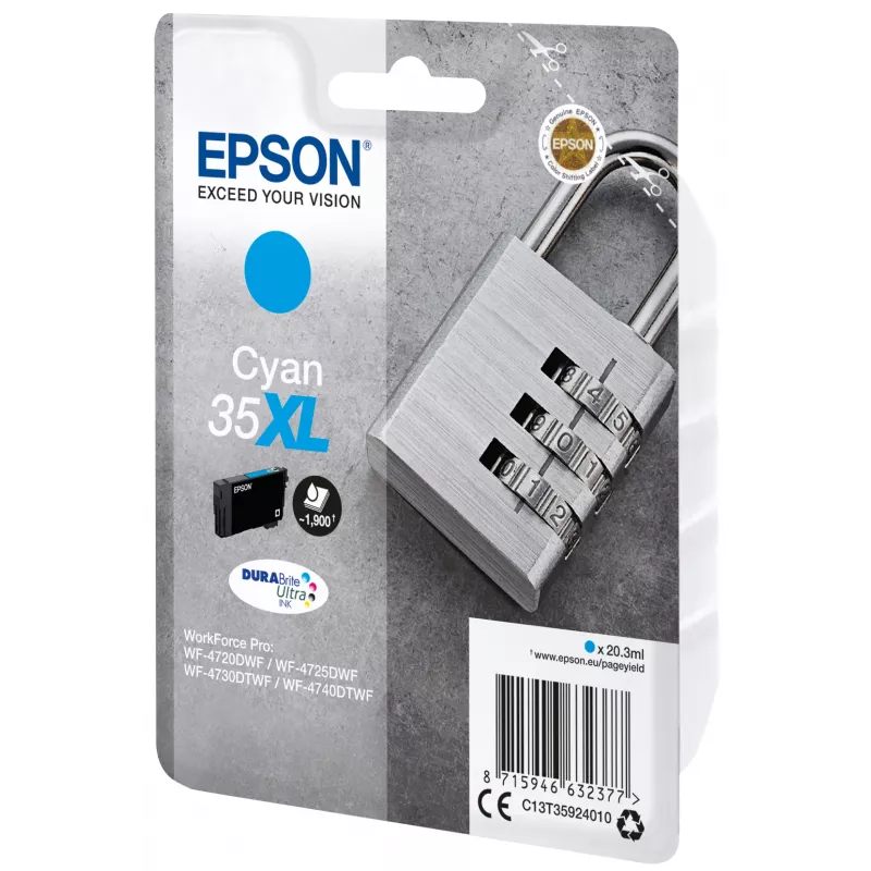 Kasetė Epson Padlock Singlepack Cyan 35XL DURABrite Ultra rašalas