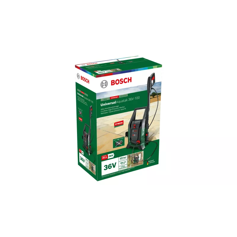 Bosch UniversalAquatak 36V-100 belaidis aukšto slėgio plovimo aparatas, vertikalus, elektrinis, 186 l/h