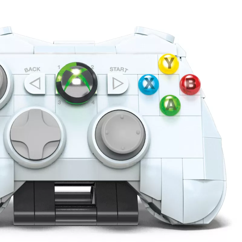 MEGA Microsoft Xbox 360 replikos konstravimo rinkinys su šviesomis (1342 detalės) kolekcininkams