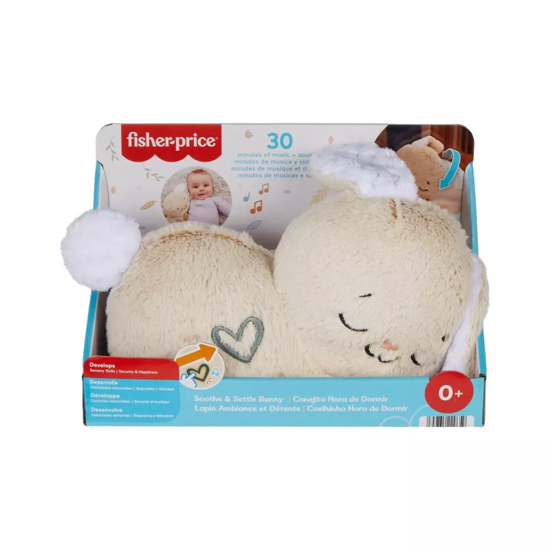 Fisher-Price Soothe & Settle Bunny – Pliusinis zuikis su garsų mašina ir judesiu