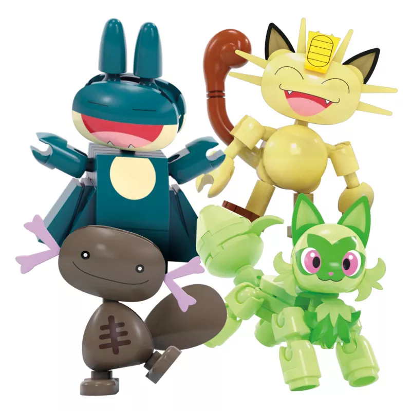 MEGA Pokémon Ferris Wheel Fun statybinis žaislų rinkinys su 4 veikėjų figūrėlėmis (393 detalės) vaikams