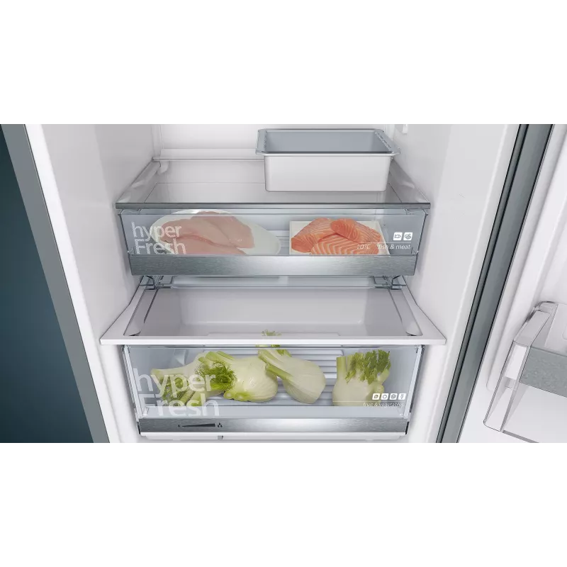 Šaldytuvas-šaldiklis Siemens iQ500 KG39E8XBA, 343 L, juodas, nerūdijantis plienas