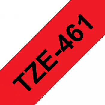 Laminuota juosta Brother TZe461 36mm juoda ant raudonos