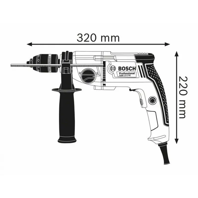 Bosch 0 601 1B2 002 gręžtuvas 500 RPM Belaidis 2,4 kg Juodas, Mėlynas