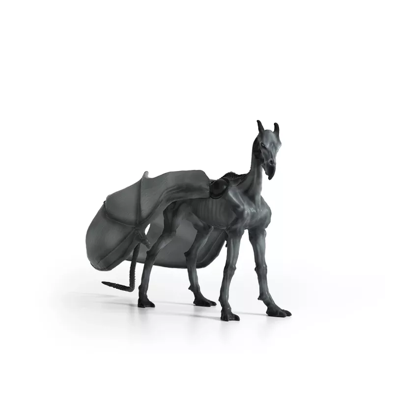 Schleich Thestral – juodas skeletinis arklys su šikšnosparnio sparnais, 6+ metų, Magiškos būtybės