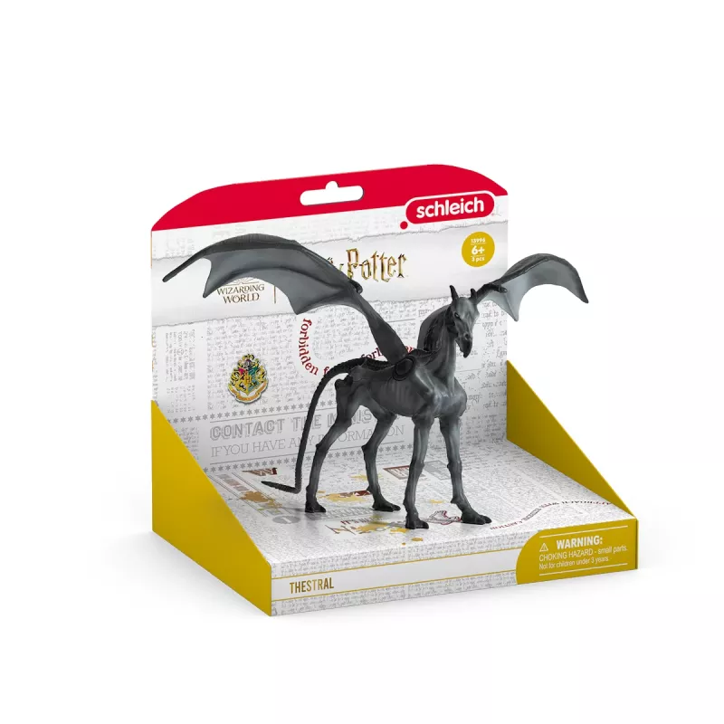 Schleich Thestral – juodas skeletinis arklys su šikšnosparnio sparnais, 6+ metų, Magiškos būtybės