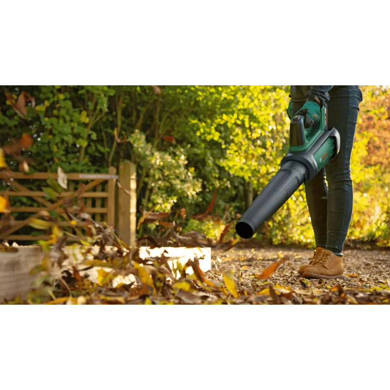 Bosch AdvancedLeafBlower 36V-750 belaidis lapų pūstuvas, 36 V, 1x 2,0 Ah, komplektuojamas su įkrovikliu, 750 m³/h, 100–200 km/h, bešepetėlio tipo, 3,5 kg, žalias ir juodas