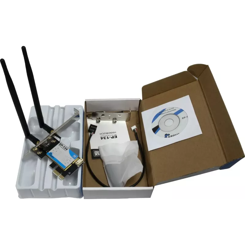 Inter-Tech Argus EP-134 vidinis WLAN ir Bluetooth adapteris, 1800 Mbit/s