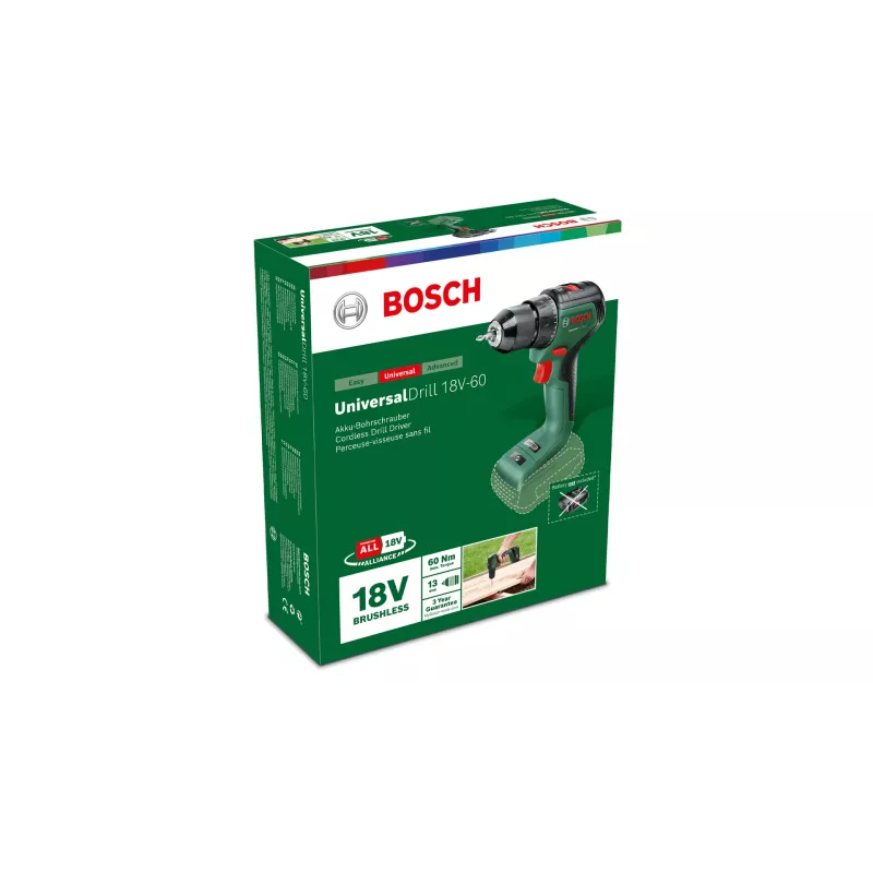 Bosch Universal Drill 18V-60 1900 RPM Beklėjis 1,3 kg Juoda, Žalia