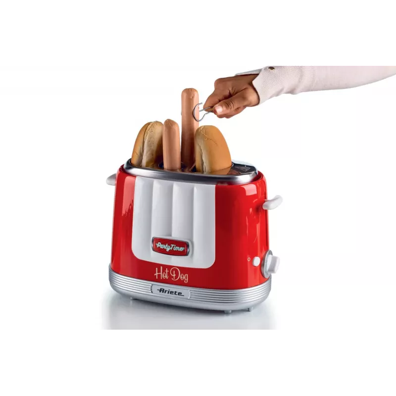 Ariete 206 Hot Dog Maker Party Time, 650 W, sumuštiniai ir dešrelės, raudona