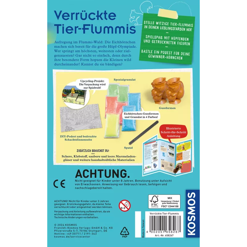 Kosmos 658267 Verrückte Tier-Flummis vaikų eksperimentų rinkinys, 8+ metų
