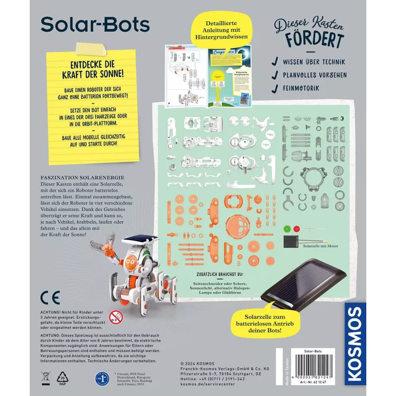 Kosmos Solar Bots eksperimentų rinkinys, Saulės energija, 8 m.