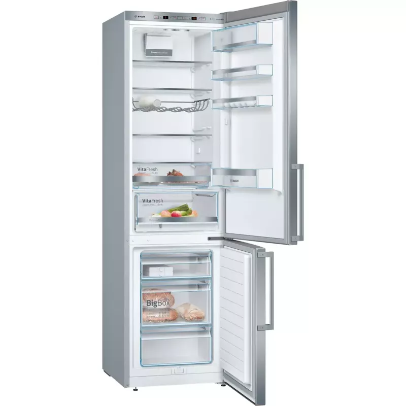 Šaldytuvas-šaldiklis Bosch Serie 6 KGE398IBP – 343 L bendras, nerūdijantis plienas, dešinės pusės vyriai