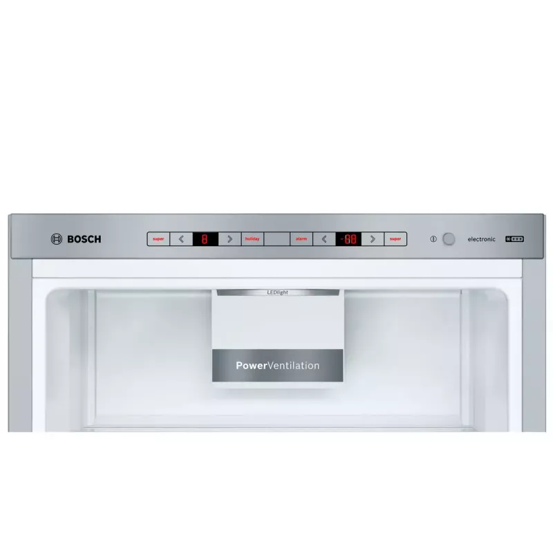 Šaldytuvas-šaldiklis Bosch Serie 6 KGE398IBP – 343 L bendras, nerūdijantis plienas, dešinės pusės vyriai