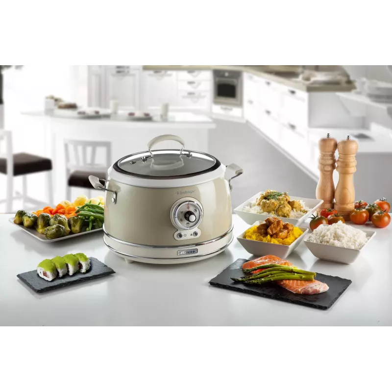 Ariete 2904 ryžių virimo aparatas su keramikiniu dubeniu – 3,5 L, 650 W, smėlio spalvos