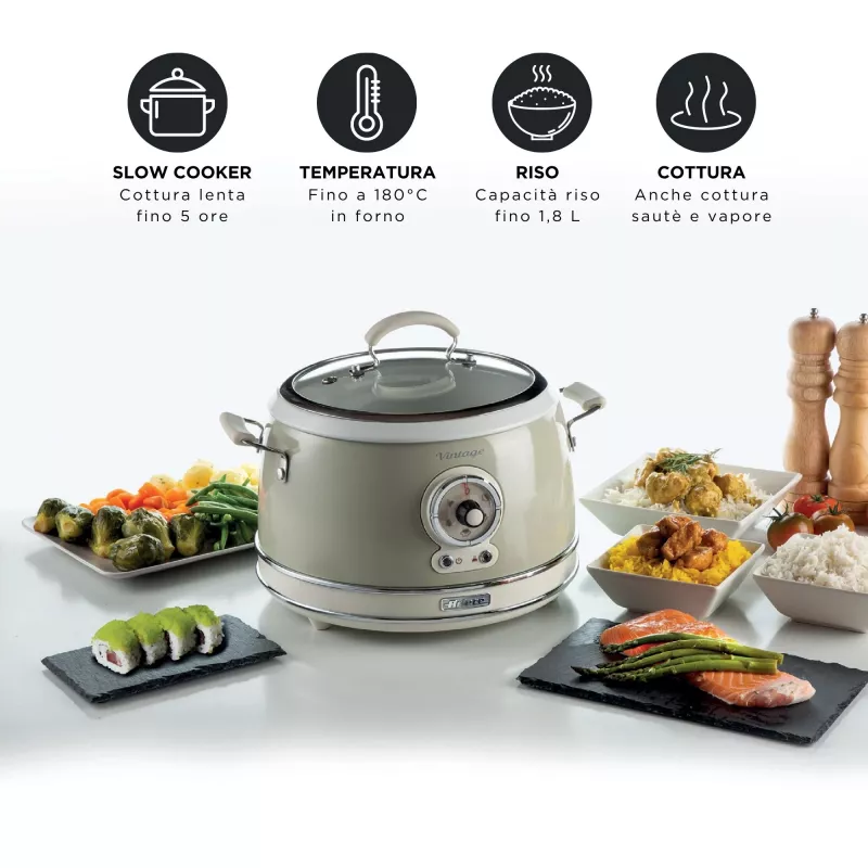 Ariete 2904 ryžių virimo aparatas su keramikiniu dubeniu – 3,5 L, 650 W, smėlio spalvos