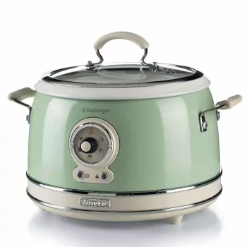 Ryžių virimo aparatas Ariete 2904 – elektrinis ryžių virimo aparatas su keramikiniu dubeniu – naminė suši – multivirklys – Vintage Line – 3,5 L – 650 W – žalias