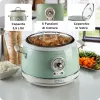 Ryžių virimo aparatas Ariete 2904 – elektrinis ryžių virimo aparatas su keramikiniu dubeniu – naminė suši – multivirklys – Vintage Line – 3,5 L – 650 W – žalias
