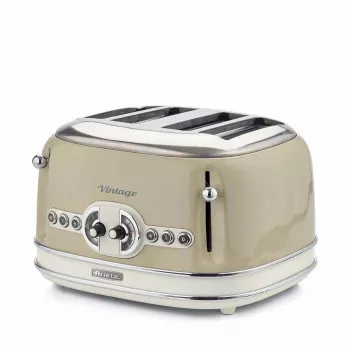 Ariete 156 4-jų riekių vintage skrudintuvas, 1600 W, 6 skrudinimo lygiai, nerūdijantis plienas, pastelinė smėlio spalva