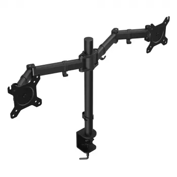 Monitorų laikiklis ENDORFY Atlas Double 2 ekranams 27 colių (68,6 cm), spaustuvas, VESA 75x75–100x100, max 8 kg vienam ekranui, juodas