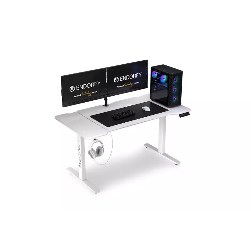 Tiesus stalas ENDORFY Atlas L Electric White 1500x780x720 mm